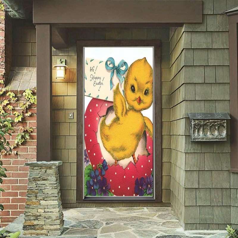 DoorFoto Door Cover Retro Chick