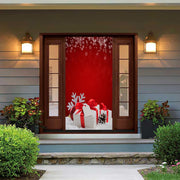 DoorFoto Door Cover Customizable - Red Christmas