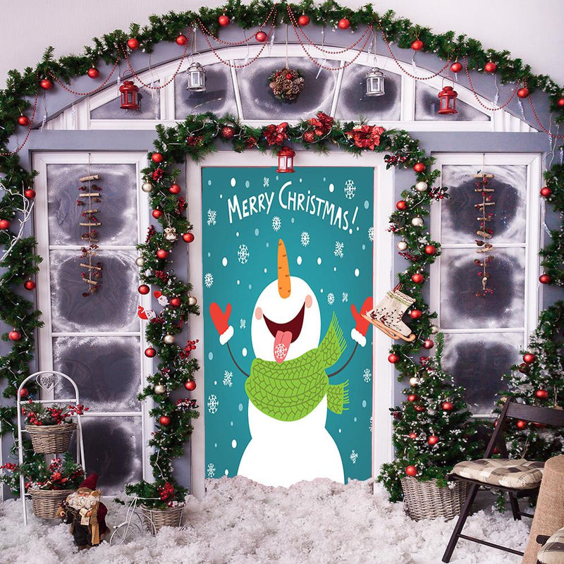DoorFoto Door Cover Snowman Door Cover