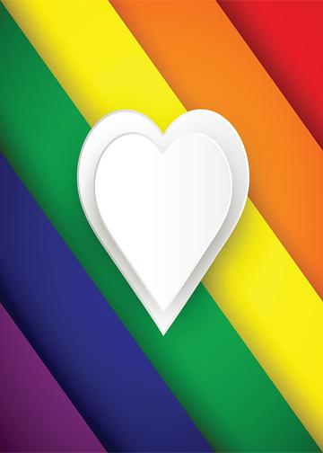 DoorFoto Door Cover LGBT Rainbow Flag with Heart