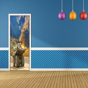 DoorFoto Door Cover Dump Truck Room Decor