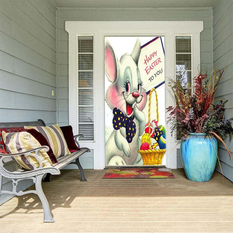 DoorFoto Door Cover Vintage Happy Easter