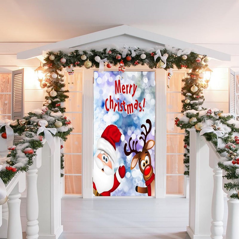 DoorFoto Door Cover Santa Claus Door Decoration