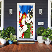 DoorFoto Door Cover Snow Couple
