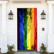 DoorFoto Door Cover Customizable - Grunge Gay Pride Flag