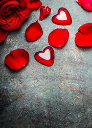 DoorFoto Door Cover Customizable - Red Roses, Petals and Hearts