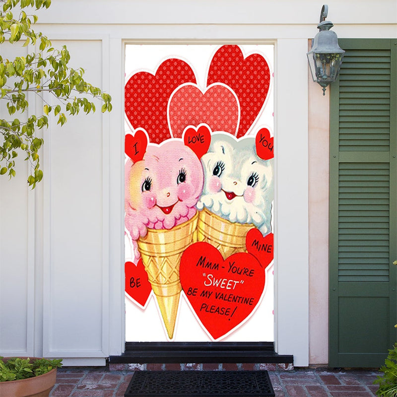 DoorFoto Door Cover Vintage Valentine Day