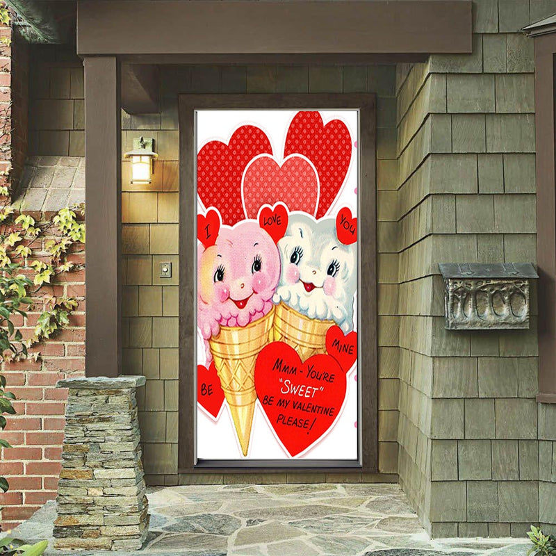 DoorFoto Door Cover Vintage Valentine Day
