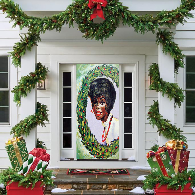 DoorFoto Door Cover Wreath Portrait