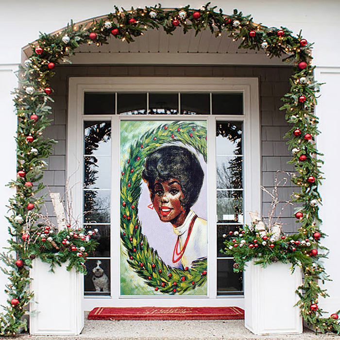 DoorFoto Door Cover Wreath Portrait