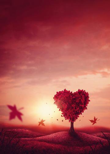 DoorFoto Door Cover Customizable - Heart Love Tree