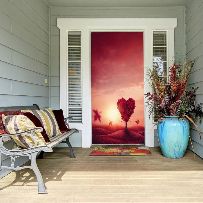 DoorFoto Door Cover Customizable - Heart Love Tree