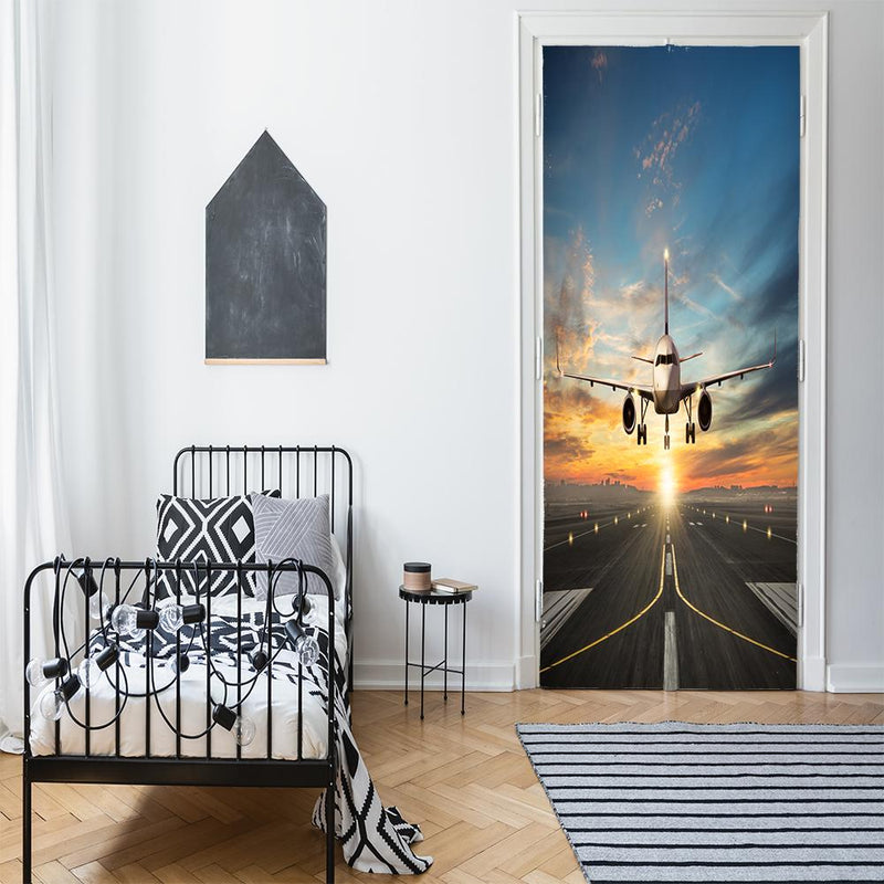 DoorFoto Door Cover Passenger Airplane Landing