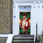 DoorFoto Door Cover Vintage Black Santa Claus