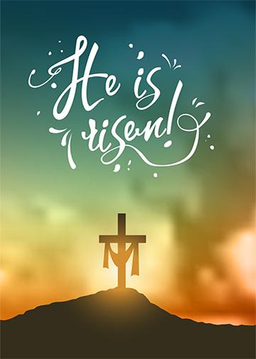 He Is Risen Cross Door Cover | Religious Door Hangers — DoorFoto