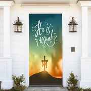 DoorFoto Door Cover He Is Risen Cross