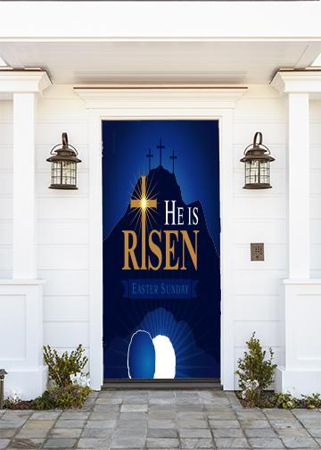 DoorFoto Door Cover He is Risen Easter Sunday