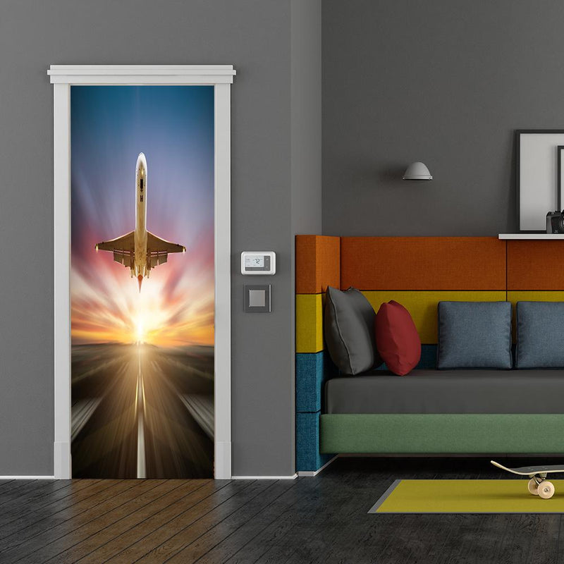 DoorFoto Door Cover Airplane Bedroom Decor