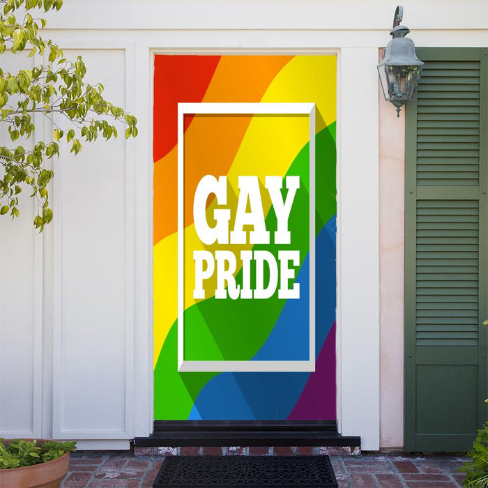 Gay Pride Rainbow Door Cover | All Pride Flags - DoorFoto™