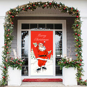 DoorFoto Door Cover Skating Santa