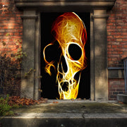 DoorFoto Door Cover Fiery Skull