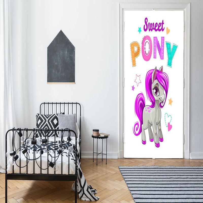 DoorFoto Door Cover Sweet Pony Decoration