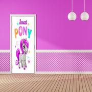 DoorFoto Door Cover Sweet Pony Decoration