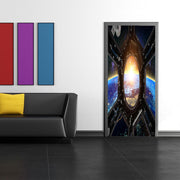 DoorFoto Door Cover Earth and Spaceship Decor