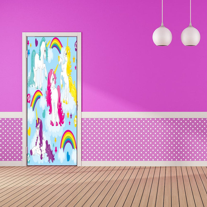 DoorFoto Door Cover Unicorn Door Decoration
