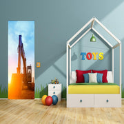 DoorFoto Door Cover Kids Excavator Door Cover