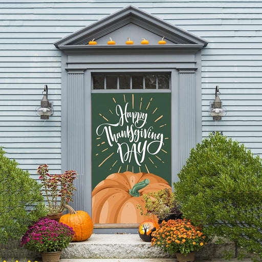 DoorFoto Door Cover Thanksgiving Pumpkin