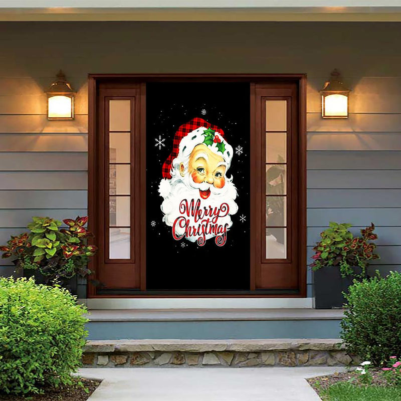 DoorFoto Door Cover Vintage Santa Smiling
