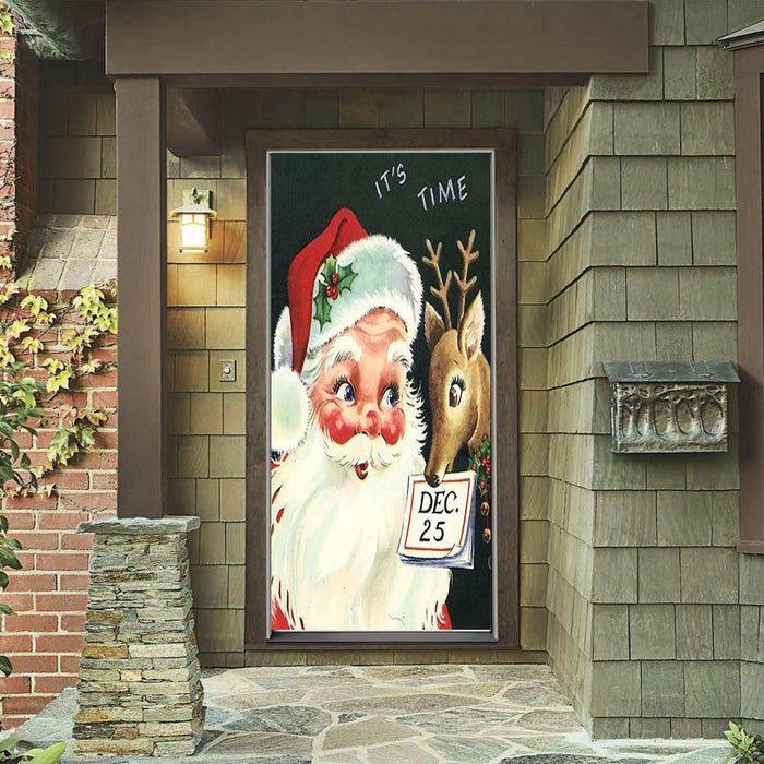 DoorFoto Door Cover It's Time Santa