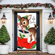 DoorFoto Door Cover Reindeer Boot