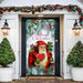 DoorFoto Door Cover Santa Claus Fabric
