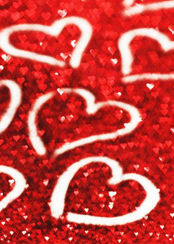DoorFoto Door Cover Hearts on Glitter Background