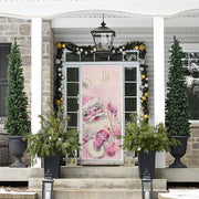 DoorFoto Door Cover Vintage Pink Santa
