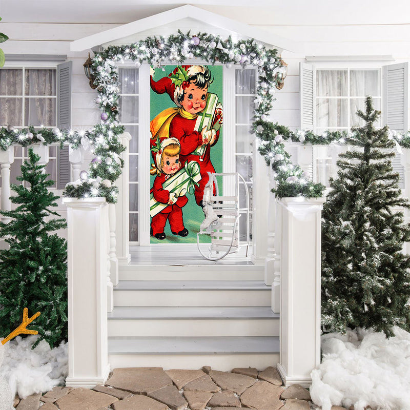 DoorFoto Door Cover Antique Christmas