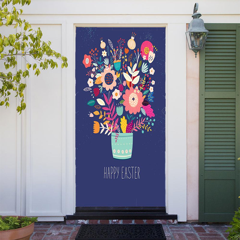 DoorFoto Door Cover Happy Easter Bouquet