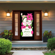 DoorFoto Door Cover Vintage Snowman