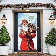 DoorFoto Door Cover Merry Christmas Vintage