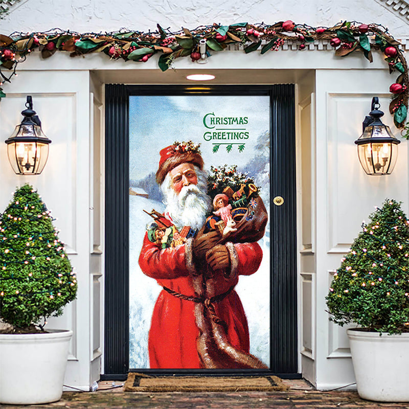 DoorFoto Door Cover Merry Christmas Vintage