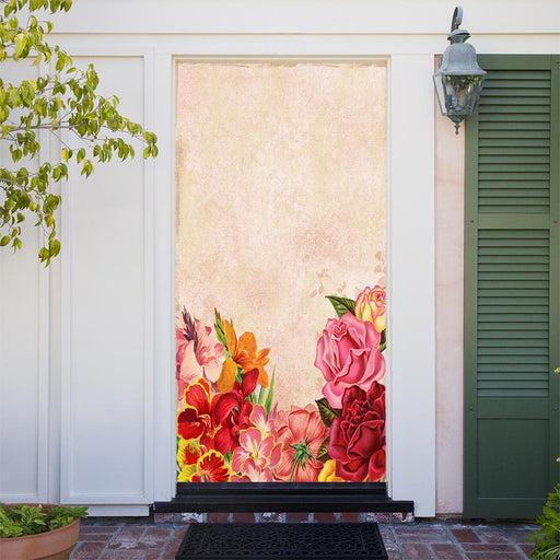 DoorFoto Door Cover Flower Mural Door Cover