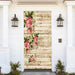 DoorFoto Door Cover Flowers on Distressed Wood