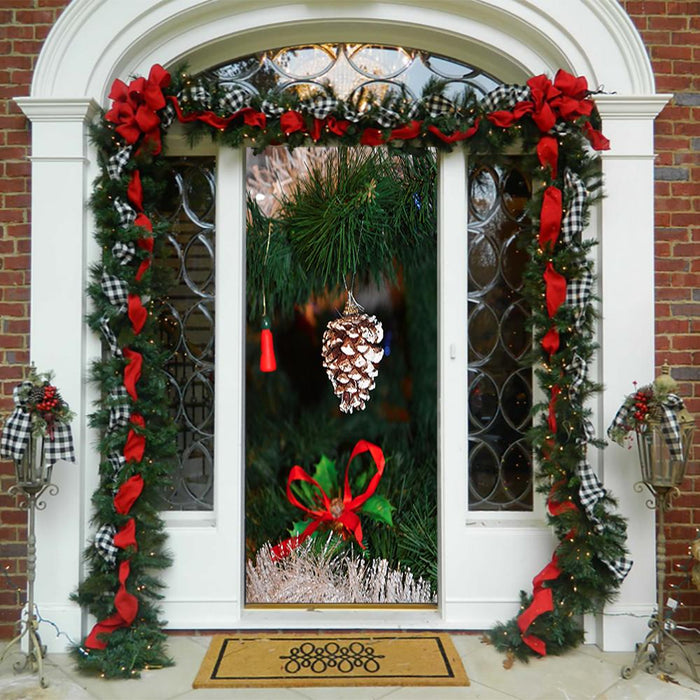 DoorFoto Door Cover Christmas Pine Cone