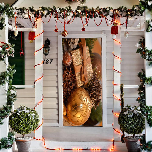 DoorFoto Door Cover Christmas Balls and Gifts