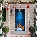 DoorFoto Door Cover Customizable - Blue Christmas