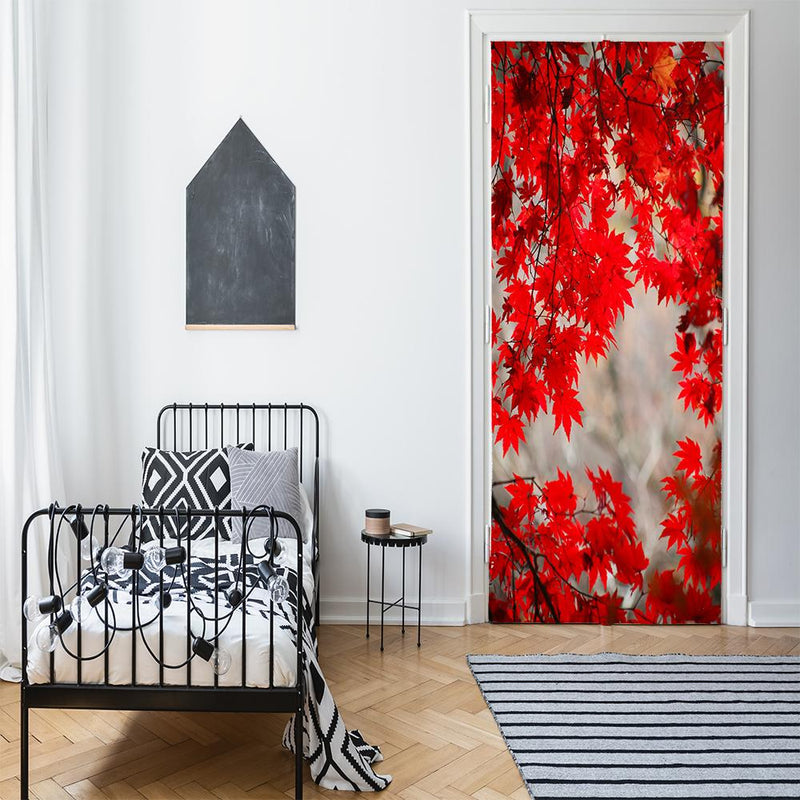 DoorFoto Door Cover Red Fall Leaves