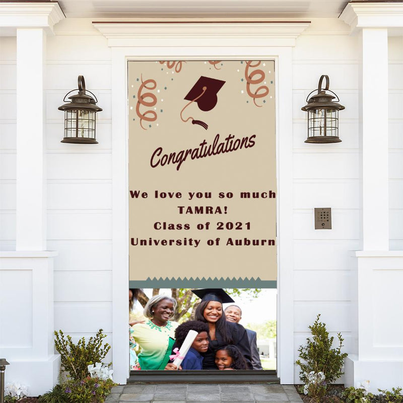 DoorFoto Door Cover Customizable - Congrats Grad Banner