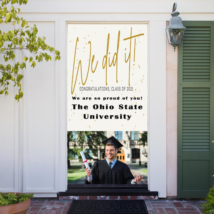 DoorFoto Door Cover Customizable - Happy Graduation Banner